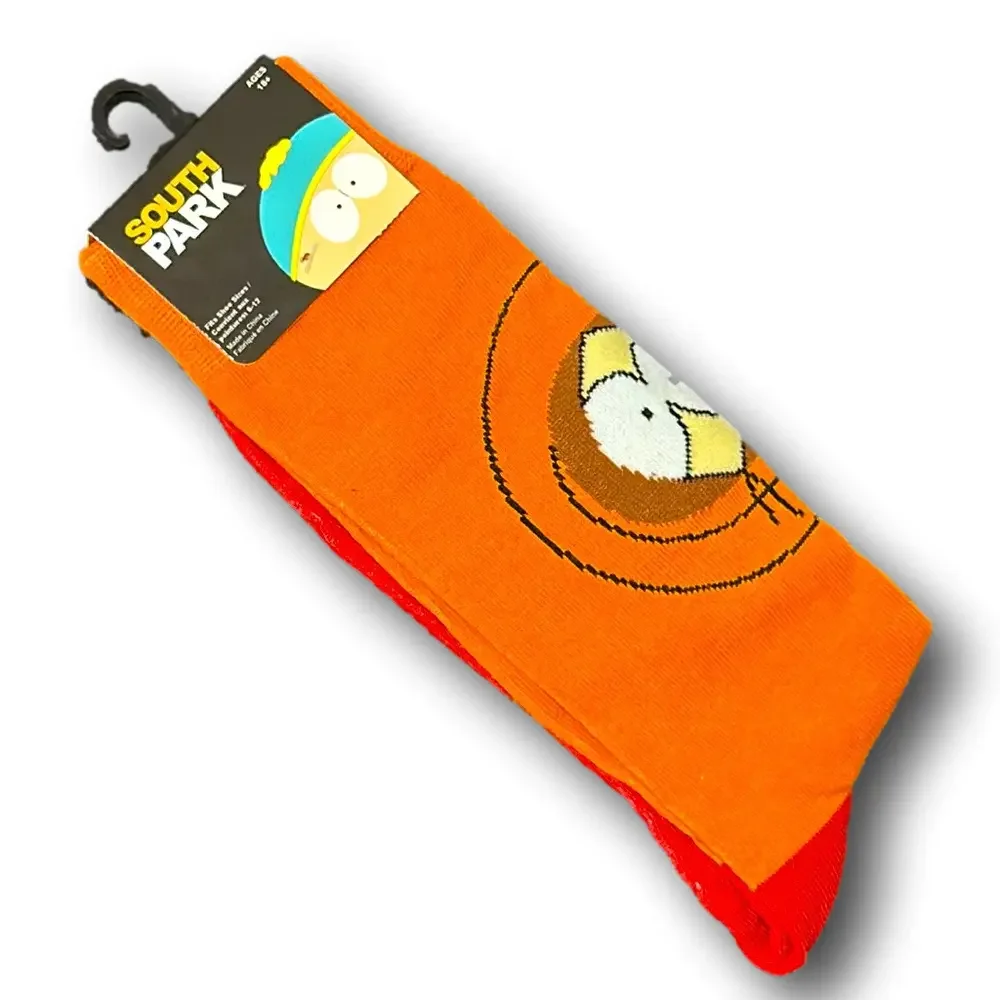 3/$20 South Park Characters Kenny & Eric Cartman Funny Novelty Crew Socks - NWT